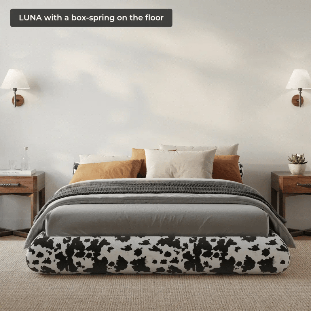 Luna Bed Frame | Vegan Cowhide